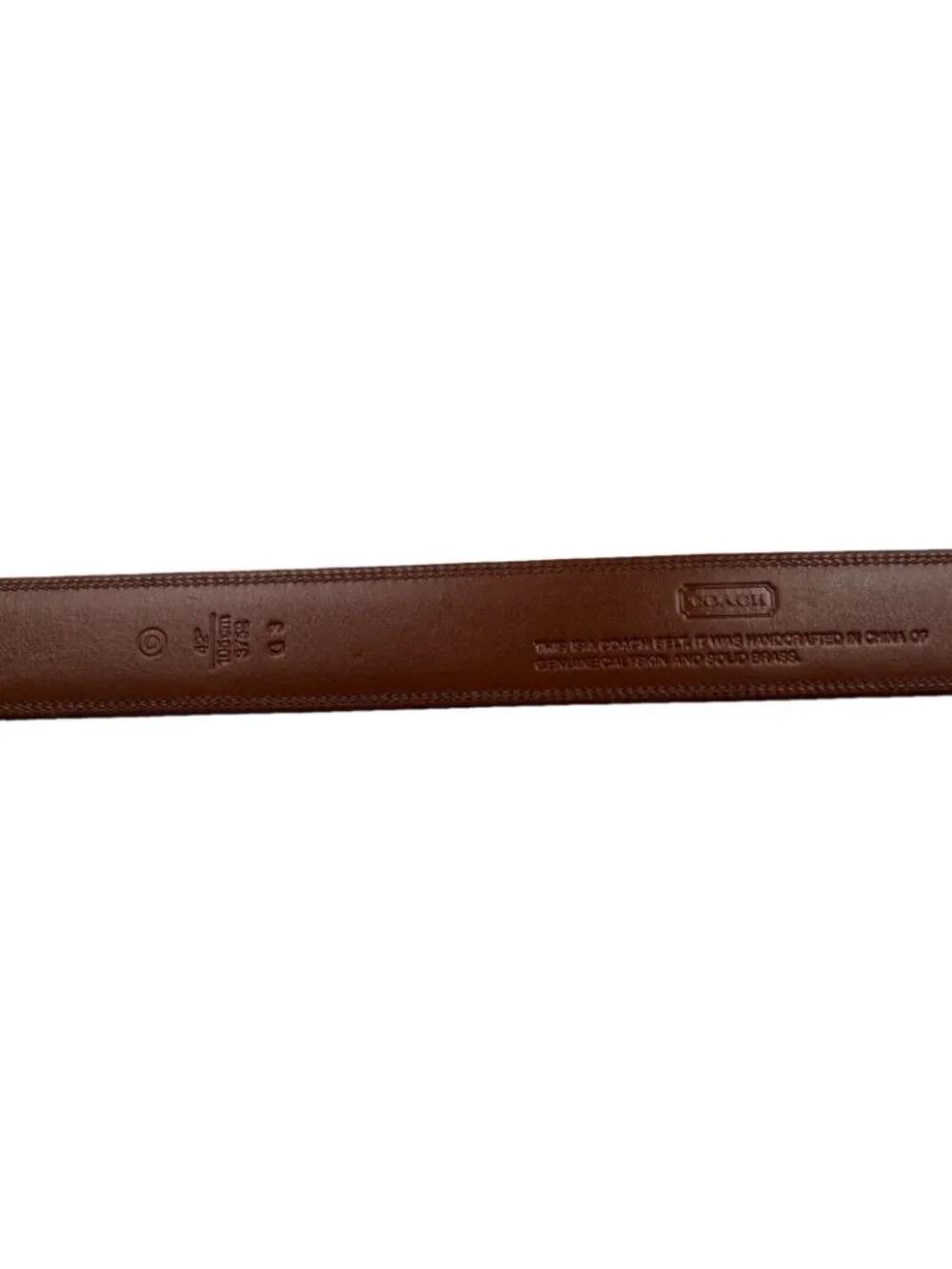 Coach 3752 Mens Dress Belt 42 Black Calfskin Leather Nickel Brass Buckle